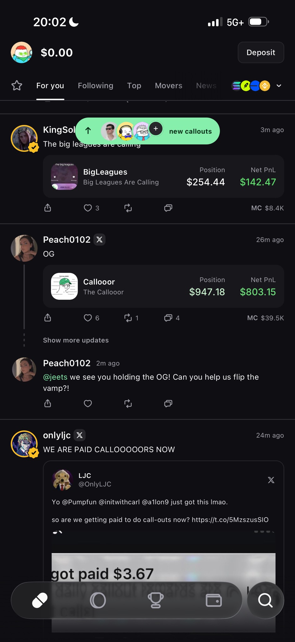 Pump main page after creating an account