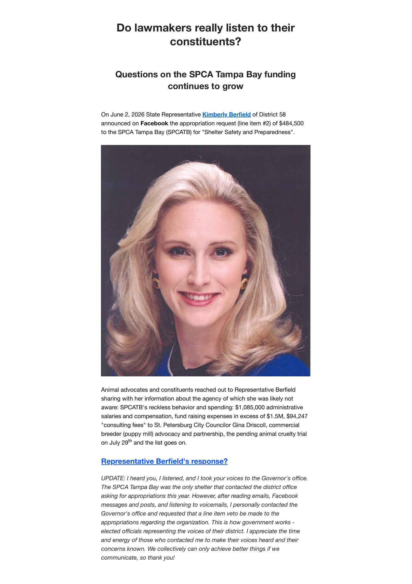 First page of the archived Broadcast 03 newsletter
