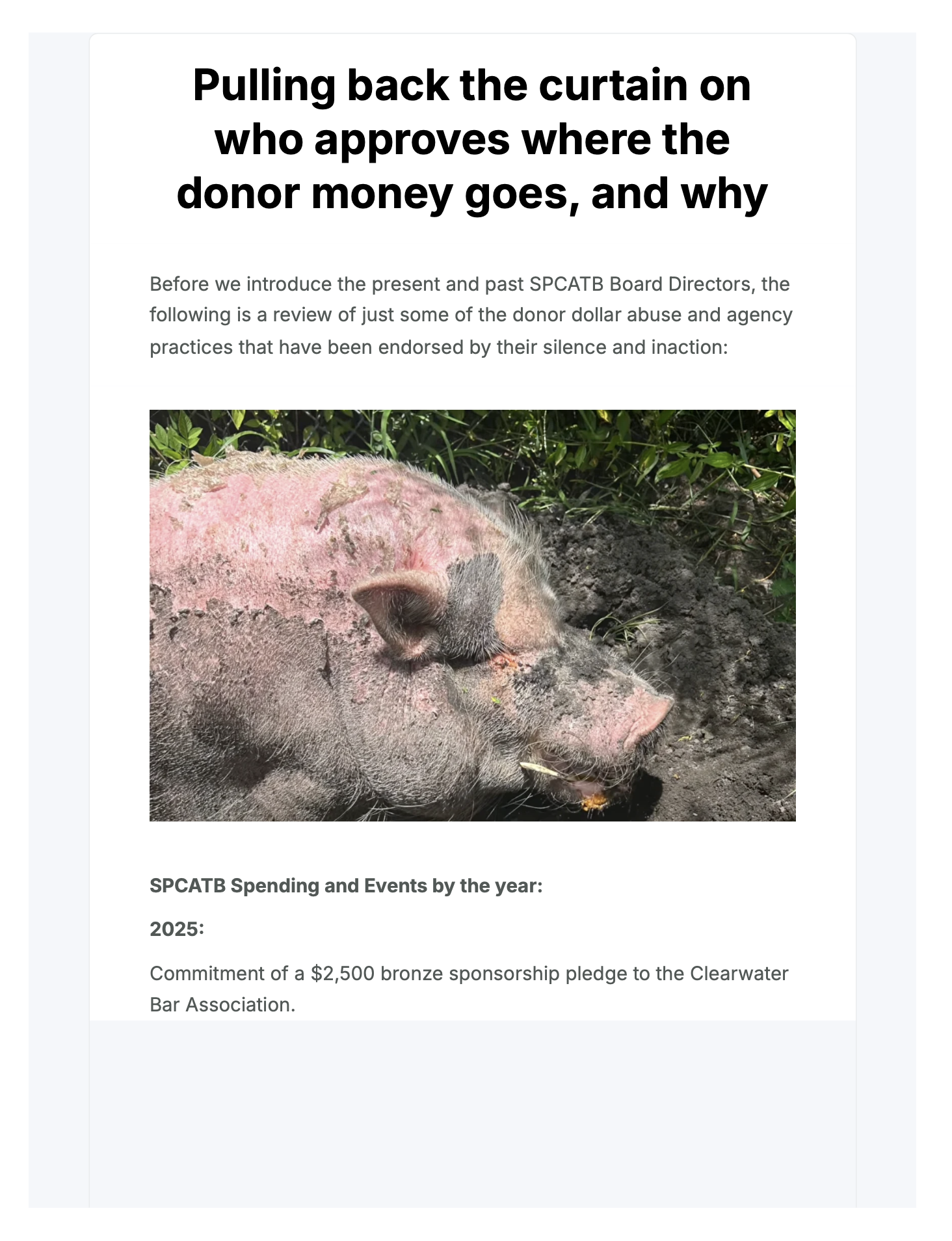 First page of the archived Email 05 newsletter