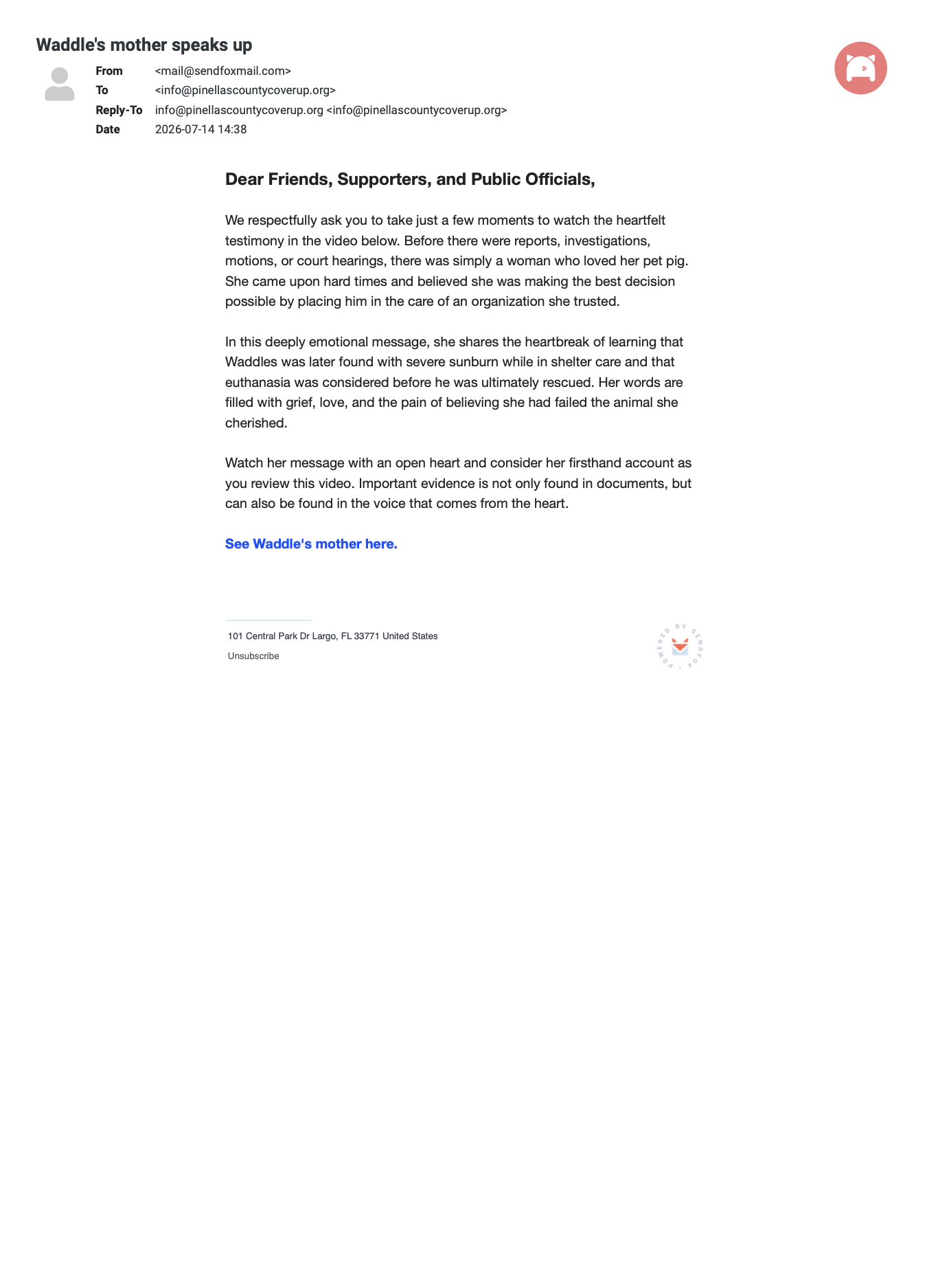 First page of the archived Email 06 newsletter