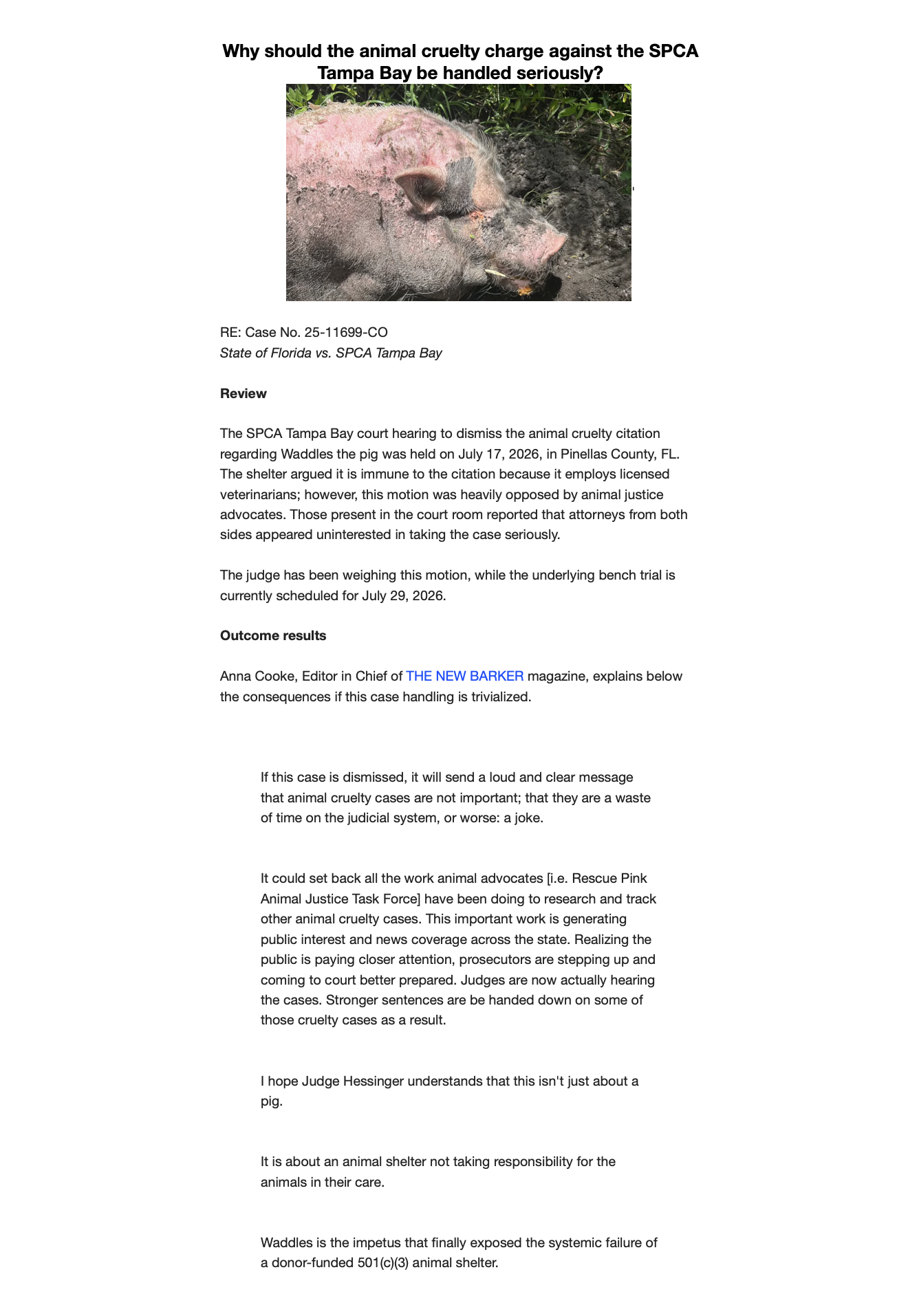 First content page of the archived Email 08 newsletter